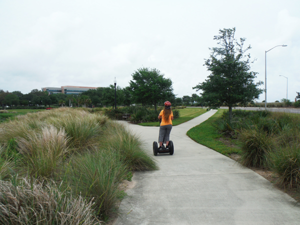 Karen Duquette on her Segway